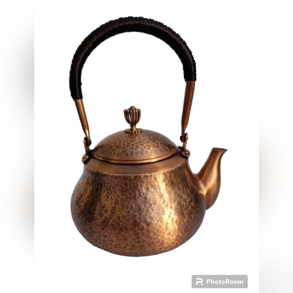 Solid Hammered Copper Teapot Kettle Stovetop Handmade FunMaker New Open Box